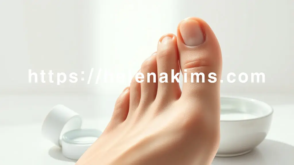 엄지발가락이 클로즈업 되어 있고 따뜻한 물이 담긴 작은 세숫대야가 놓여 있는 이미지.