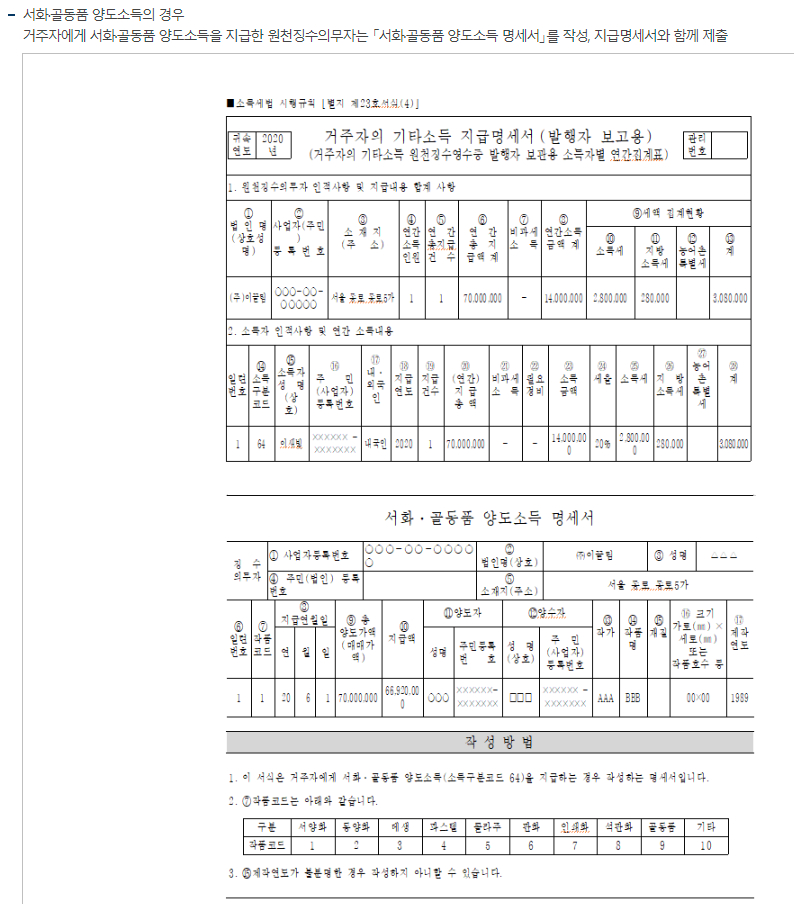 원천세 기타소득 지급명세서 제출