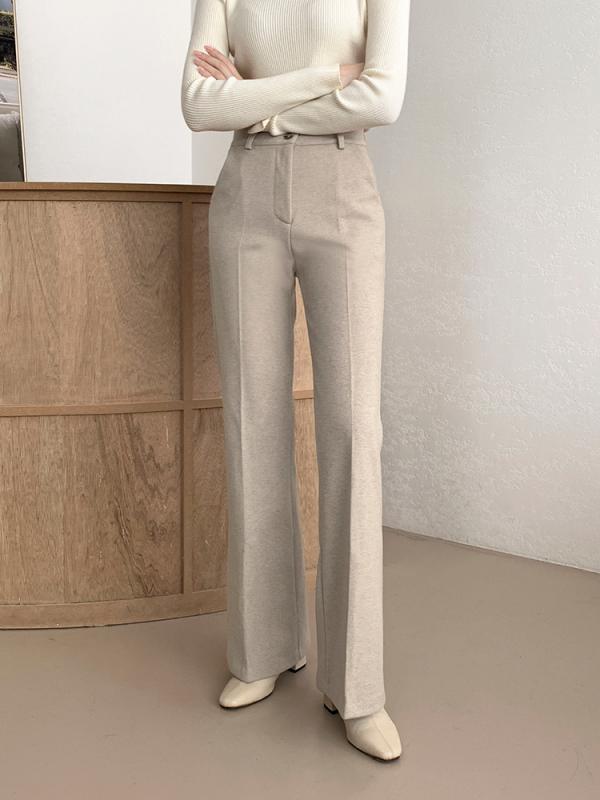 도톰 기모 하이웨스트 슬림 부츠컷 슬랙스