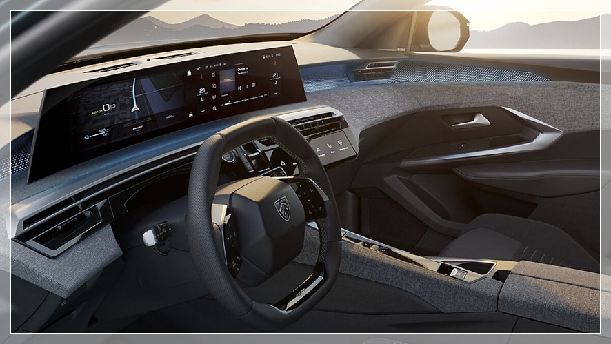 푸조의 독특한 i-Cockpit 디지털 콕핏 디자인