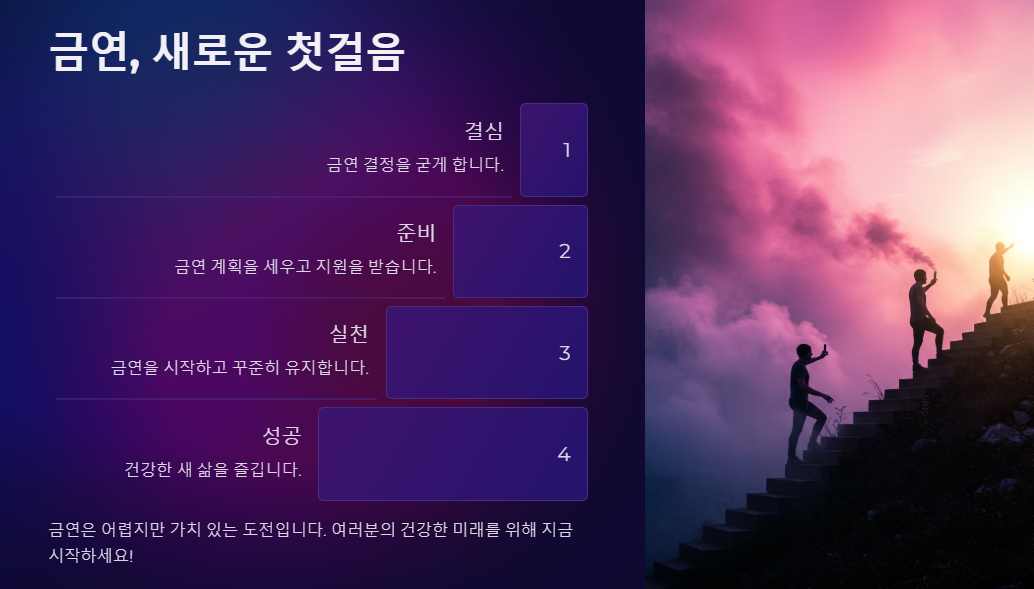 새로운 시작을 위한 금연 첫걸음
