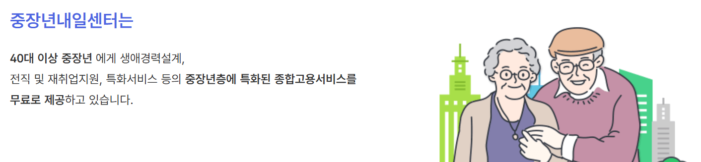 중장년 일자리 희망센터 서비스 신청 바로가기 (내일센터, 지원센터)