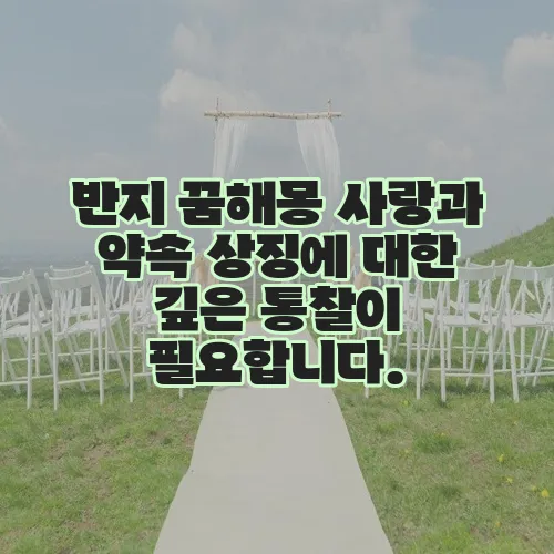 반지 꿈해몽 사랑과 약속 상징에 대한 깊은 통찰이 필요합니다.