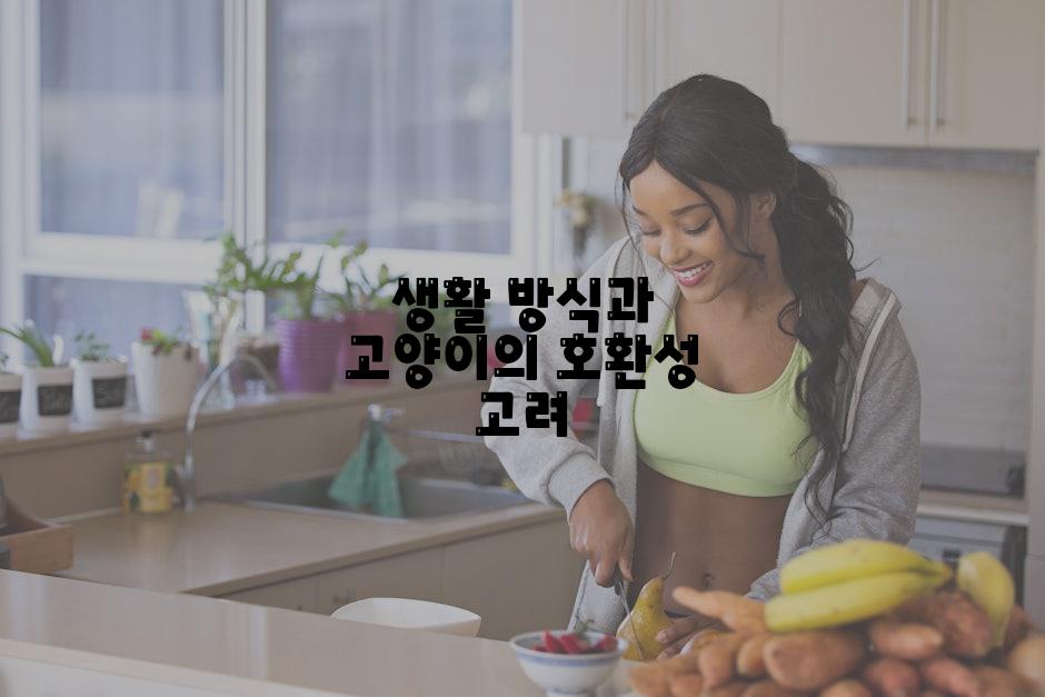 생활 방식과 고양이의 호환성 고려