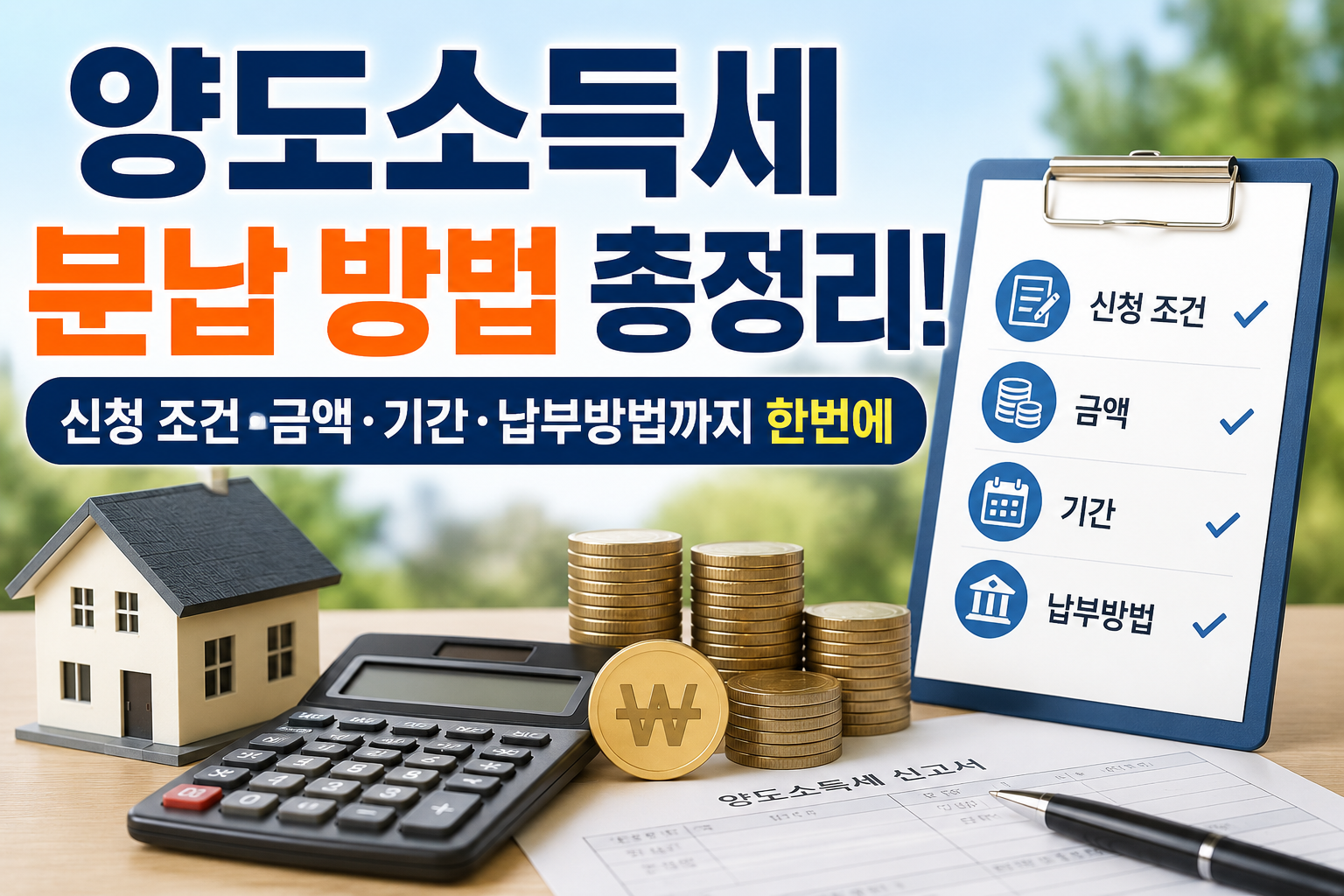 양도소득세 분납 방법 총정리! 신청 조건·금액·기간·납부방법까지 한번에 관련 사진