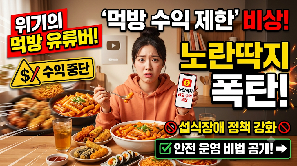 먹방 수익 제한 비상 노란딱지 폭탄 섭식장애 정책 강화