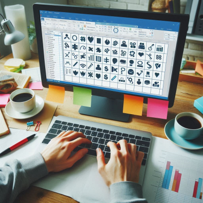 엑셀 화면에서 다양한 심볼 아이콘들이 배열된 모습입니다.