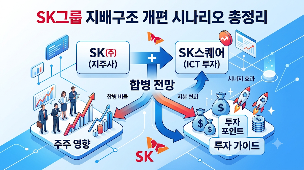 SK그룹 지배구조 개편 시나리오 총정리: SK㈜&middot;SK스퀘어 합병 전망과 주주 영향 및 투자 가이이드