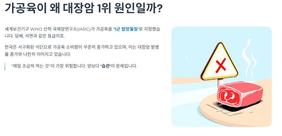 가공육이 왜 대장암 1위 원인일까?