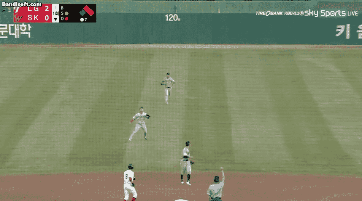 2016년 LG SK전 오지환 인필드플라이 병살 장면