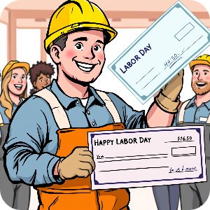 근로자의날 근무수당 받아 행복한 이미지