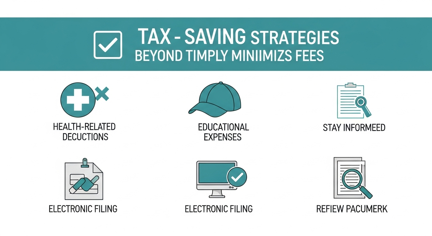 세액공제, 전자신고 등 국세 절약을 위한 추가 팁을 시각화한 체크리스트 이미지.