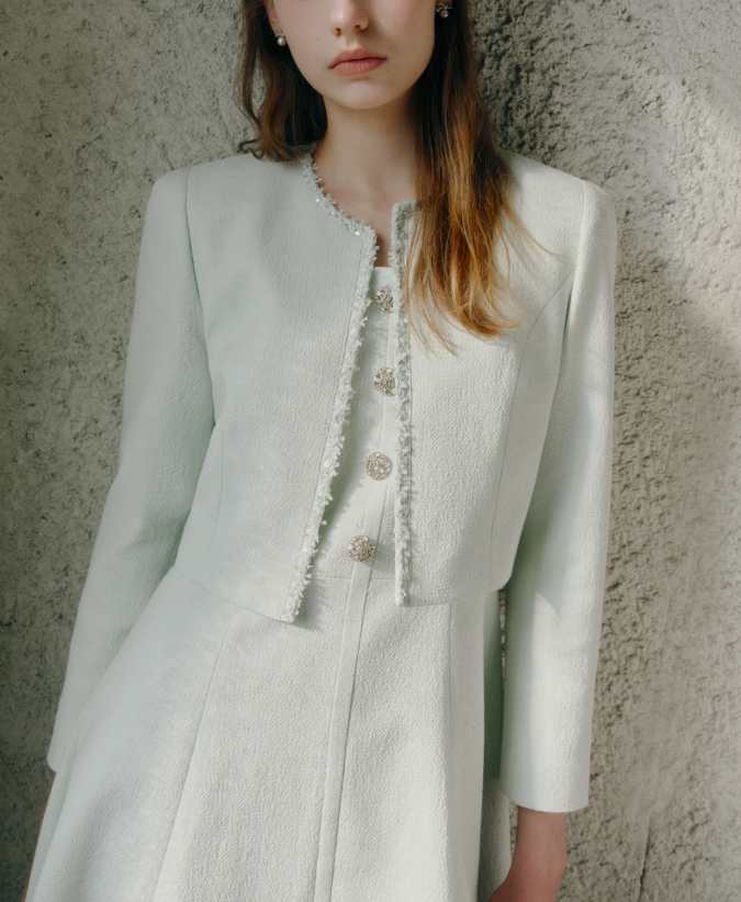 {투피스} 첫 번째 남자 62회, 63회 :: 함은정(오장미/마서린) / 미샤 MICHAA 민트 자켓 원피스 트위드 셋업 투피스