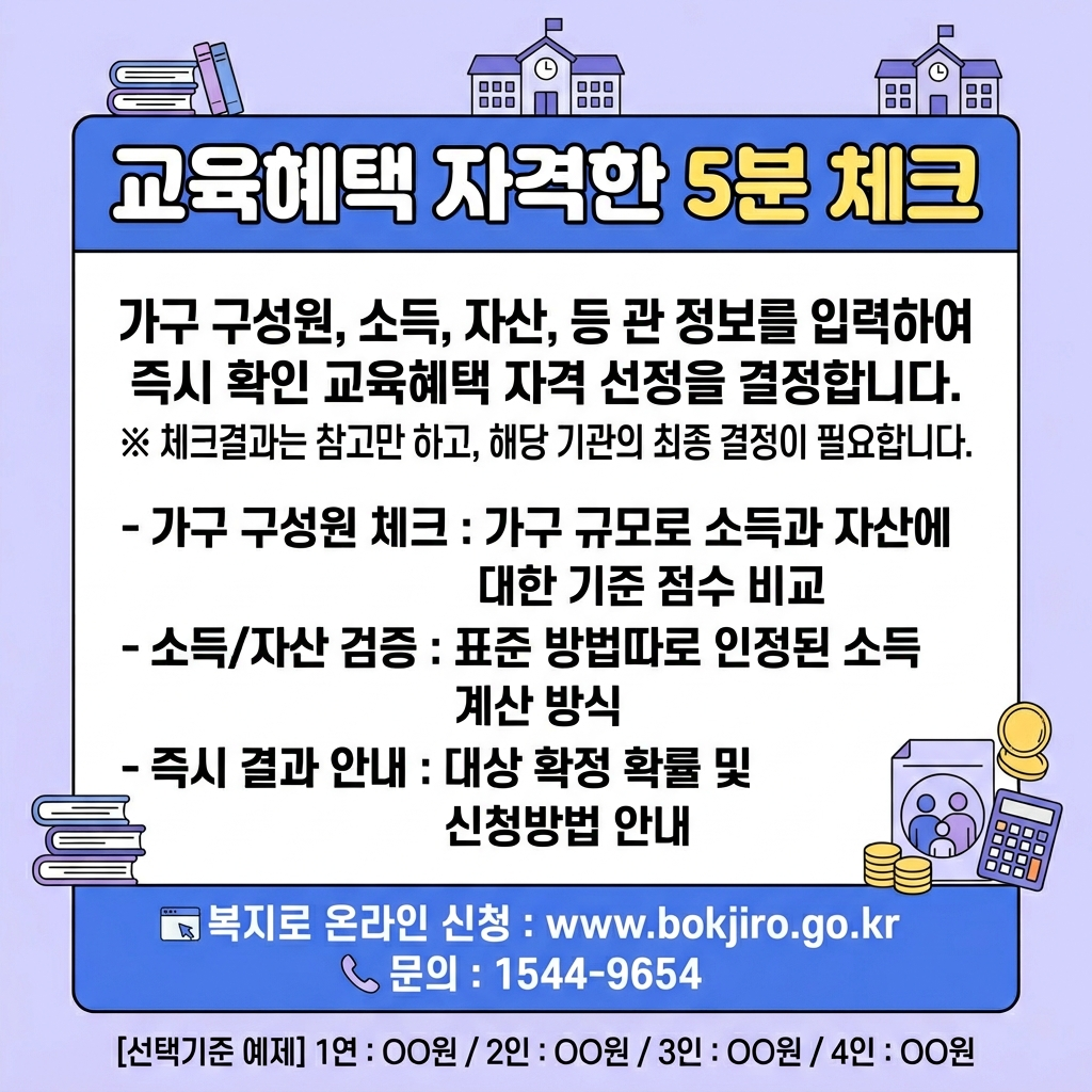 2026 교육급여 대상 조건 소득 기준 확인 요약
