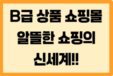 B급 상품 쇼핑몰