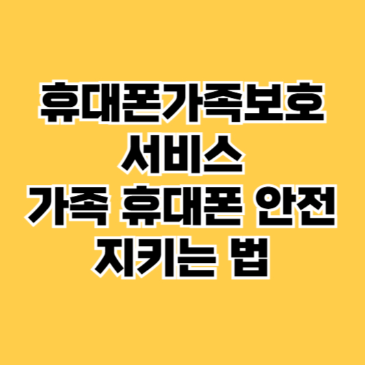 휴대폰 분실 파손 대비 가족보호