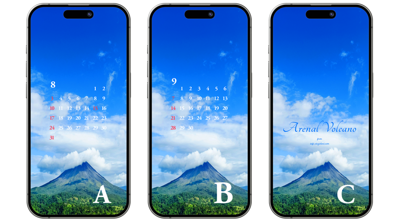 01 아레날화산과 푸른하늘 ABC - 2025년8월 아이폰배경화면