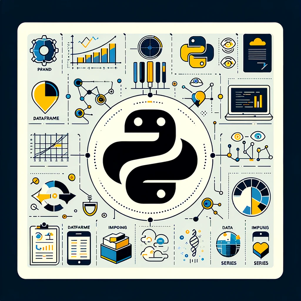 The image should feature visual representations of DataFrame&#44; Series&#44; and other key comp
