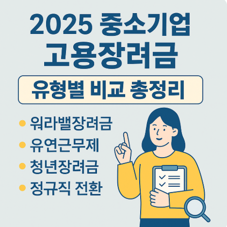 중소기업 고용장려금 유형별 비교 2025년 기준 총정리, 나에게 딱 맞는 지원금은? (이미지 챗지피티)