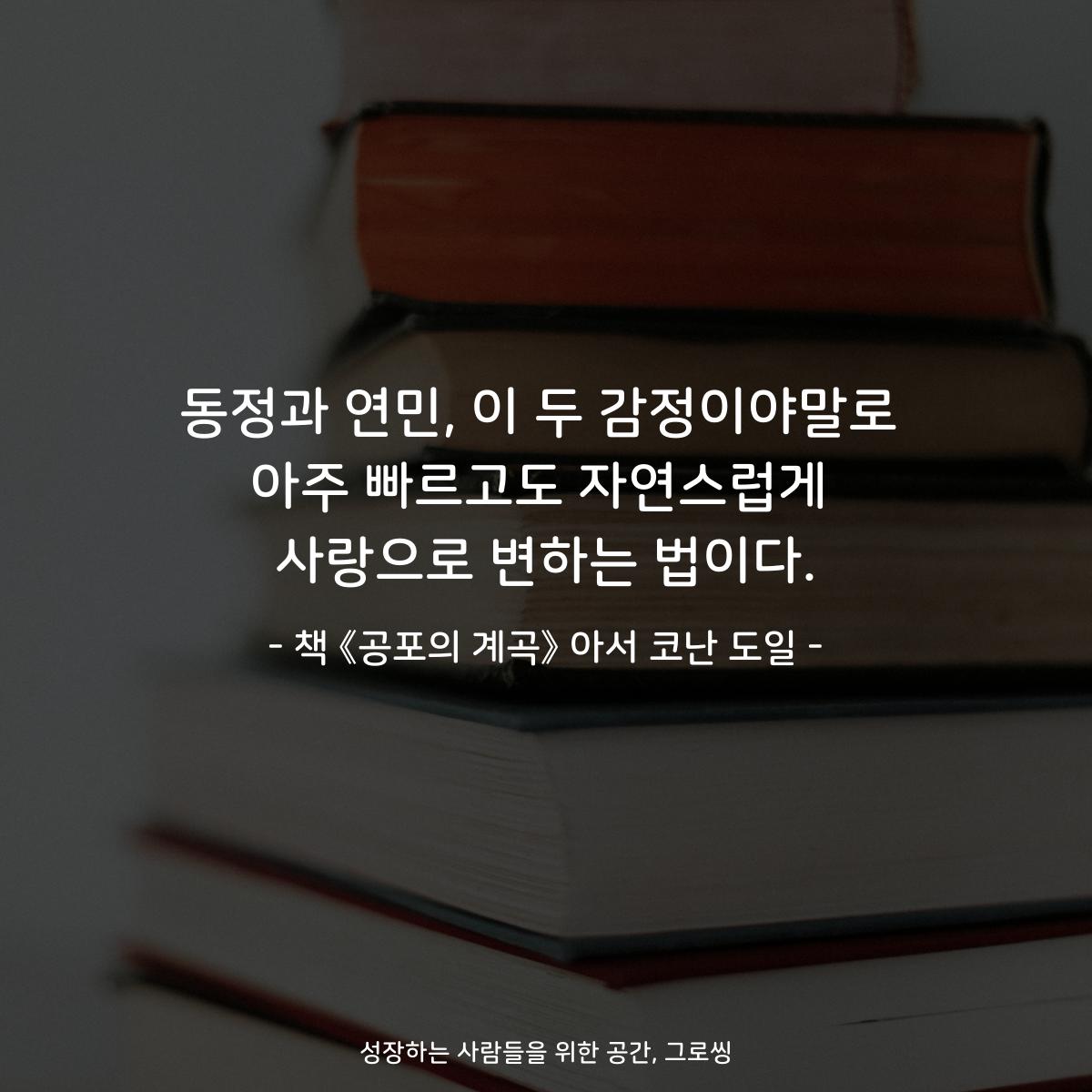 동정과 연민, 이 두 감정이야말로
아주 빠르고도 자연스럽게
사랑으로 변하는 법이다.