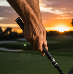 골프채 잡고있는손
