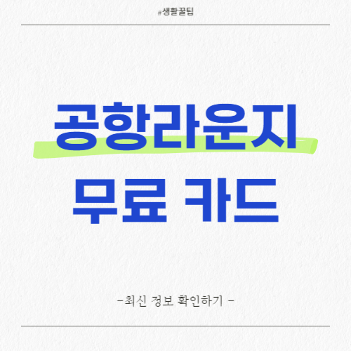 공항 라운지무료이용카드 추천 공항 라운지 카드 추천