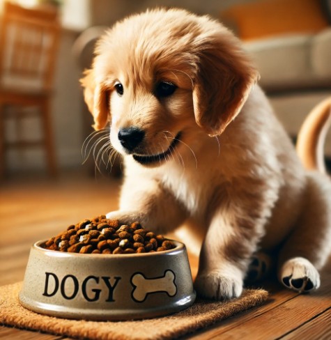 사료먹는 강아지