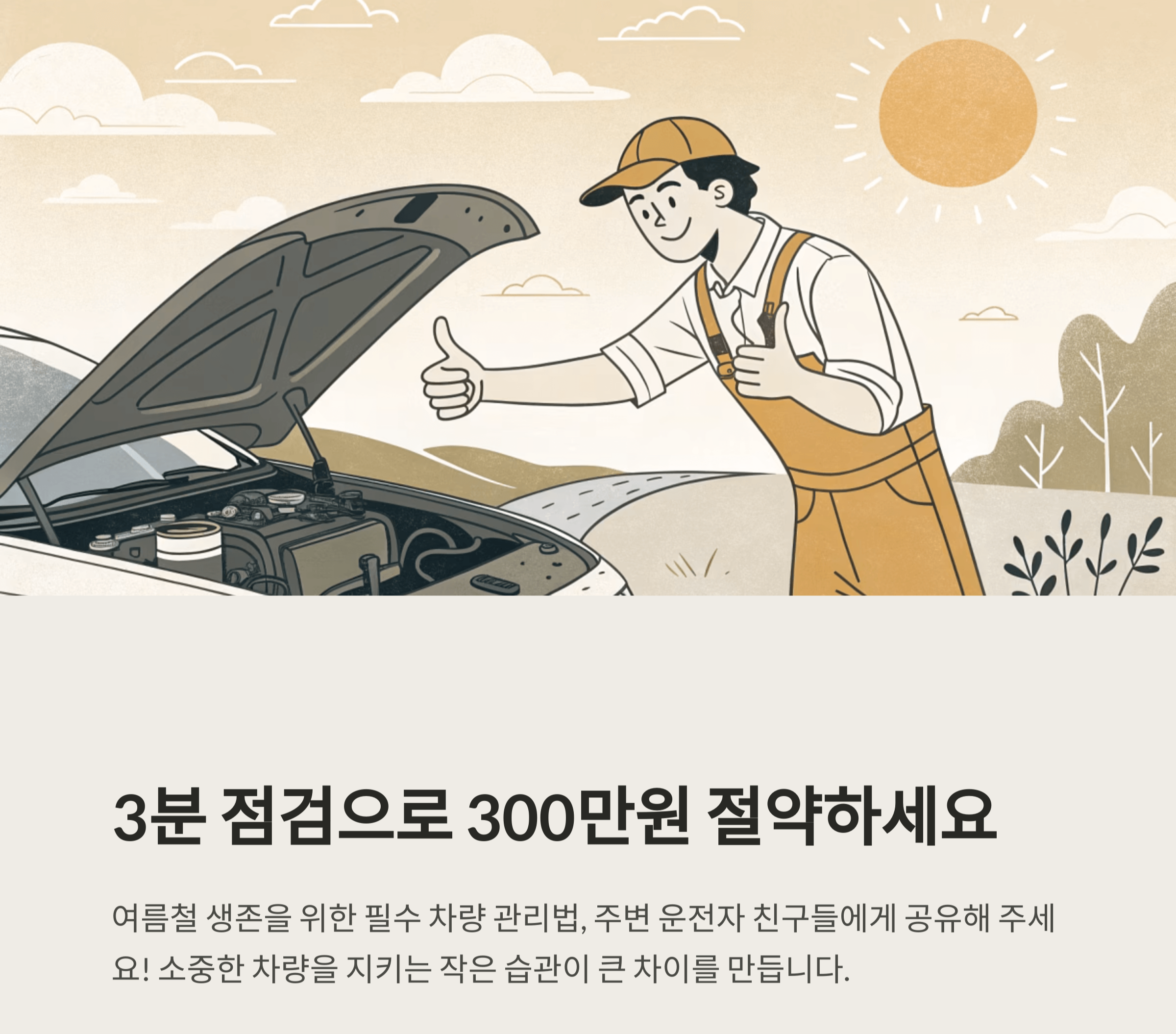 3분 점검으로 비용을 절약하세요