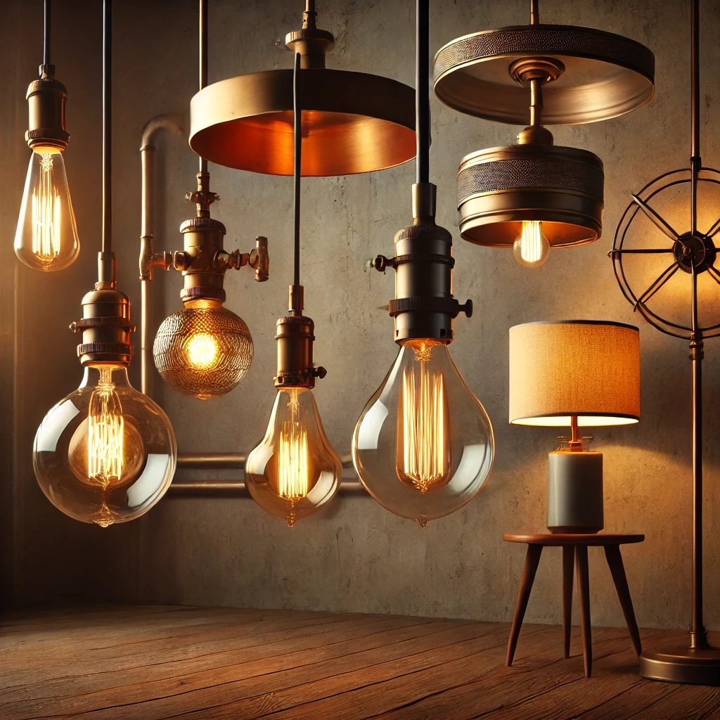 다양한 빈티지 조명
