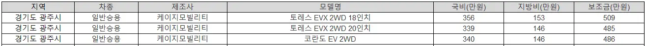 2025년 경기도 광주시 전기차 보조금 BMW