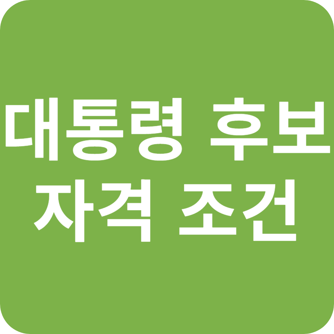 대한민국 대통령 후보 자격 조건 완벽 정리