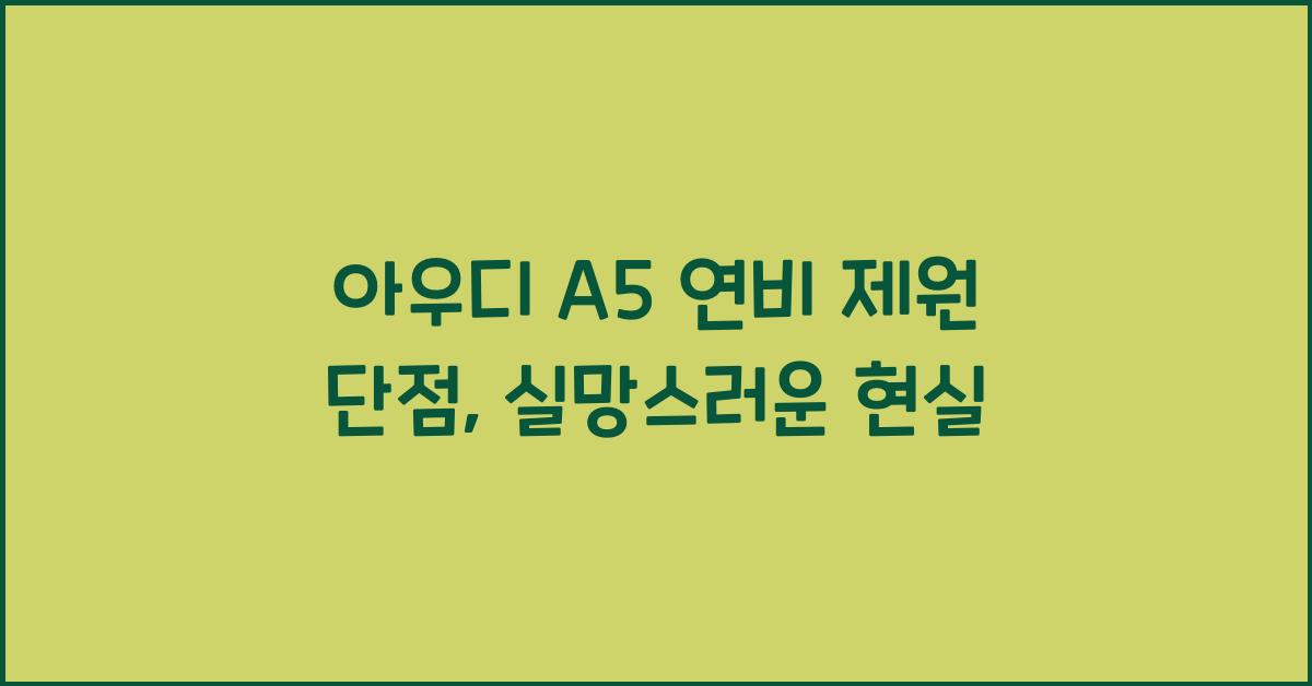 아우디 A5 연비 제원 단점