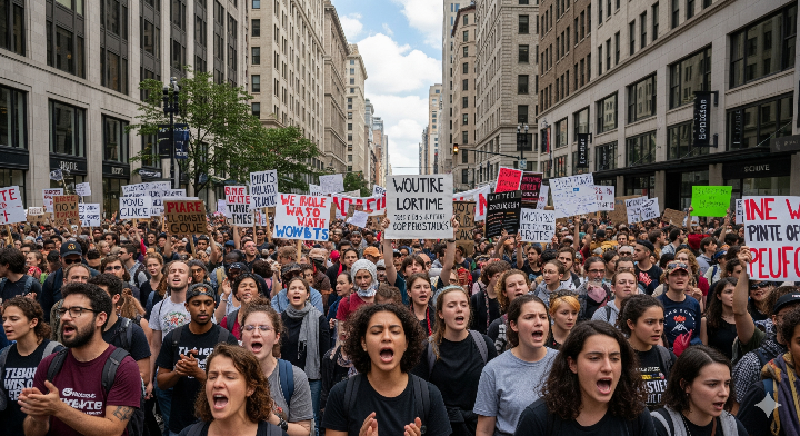 베네수엘라 국민들이 시위하는 모습