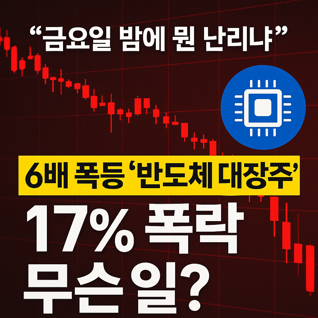&ldquo;급락 차트를 배경으로 &lsquo;6배 폭등주 심텍, 시간 외 17% 폭락&rsquo;이라는 문구가 적힌 뉴스형 썸네일 이미지&rdquo;