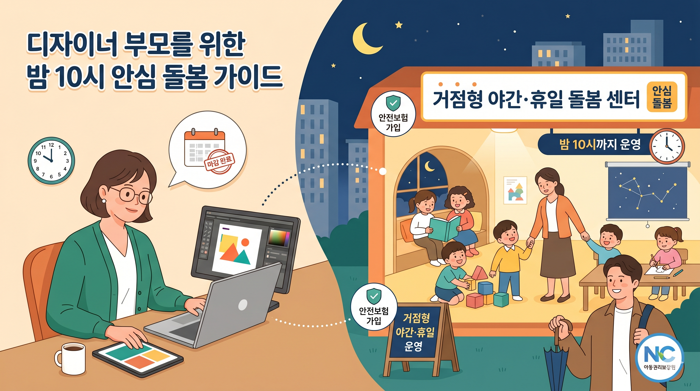 2026 거점형 야간 휴일 돌봄 센터 이용 가이드: 야근 마감이 잦은 디자이너 부모를 위한 밤 10시 안심 돌봄 예약 노하우 및 지역별 센터 검색 방법