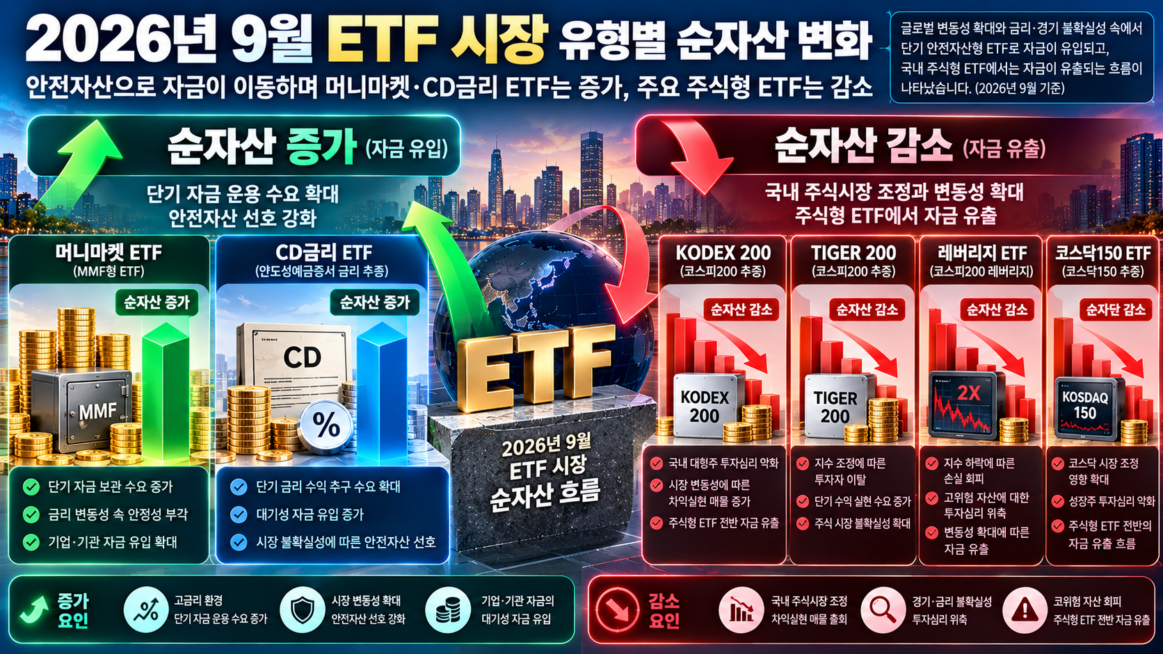 2026년 9월 머니마켓 ETF와 주식형 ETF 순자산 변화 비교