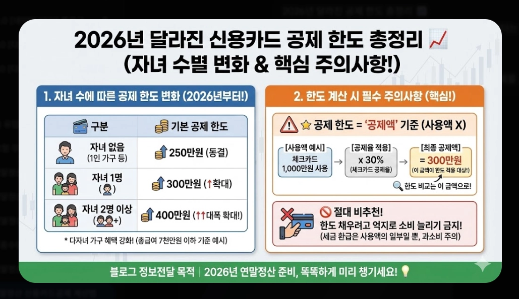 2026 연말정산 신용카드공제 계산법 완벽가이드