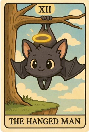 The Hanged Man, 동물, The Hanged Man 타로카드, 귀여운 동물 일러스트