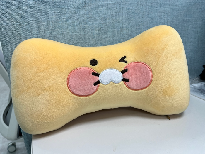 회사에서 사용하는 춘식이 목베개