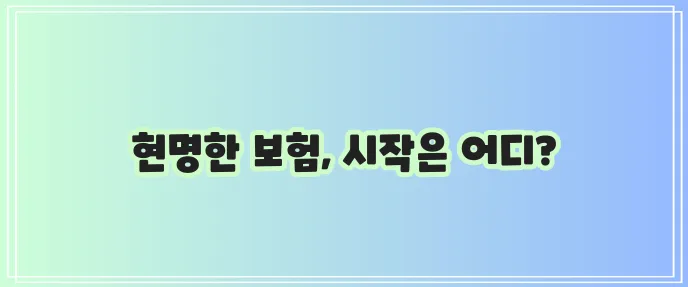 보험 비교 사이트 활용은 꼭 필요합니다