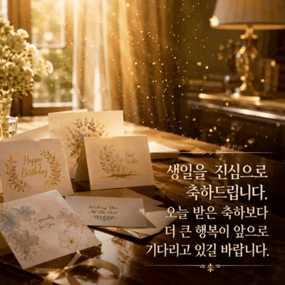움직이는 생일 축하 메세지 이미지 움짤 문구 모음 글귀
