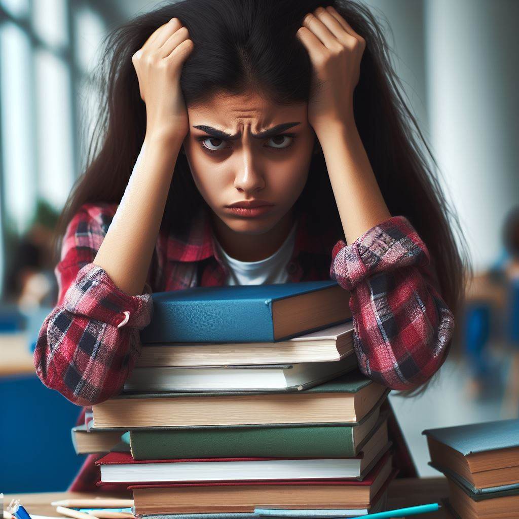 student overwhelmed by so many readings