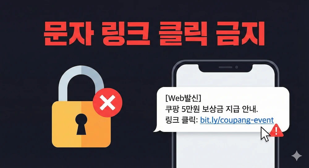 쿠팡 5만원 보상 스미싱 문자 주의 링크 클릭 금지