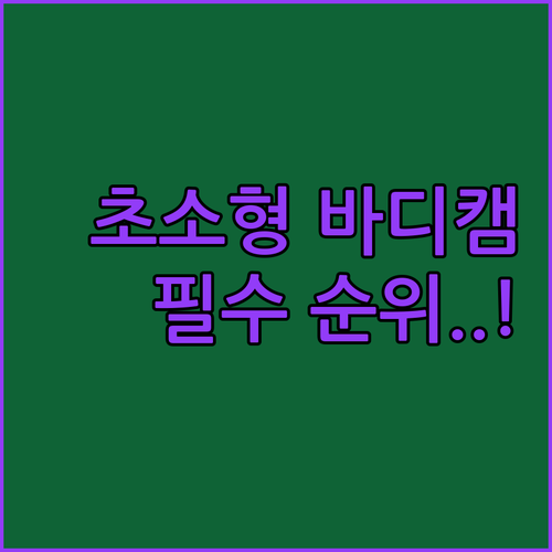 초소형 바디캠 가격대별 인기 순위와 ..