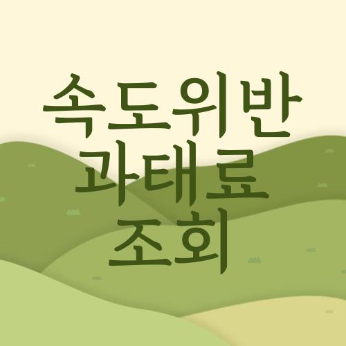속도위반 과태료 조회
