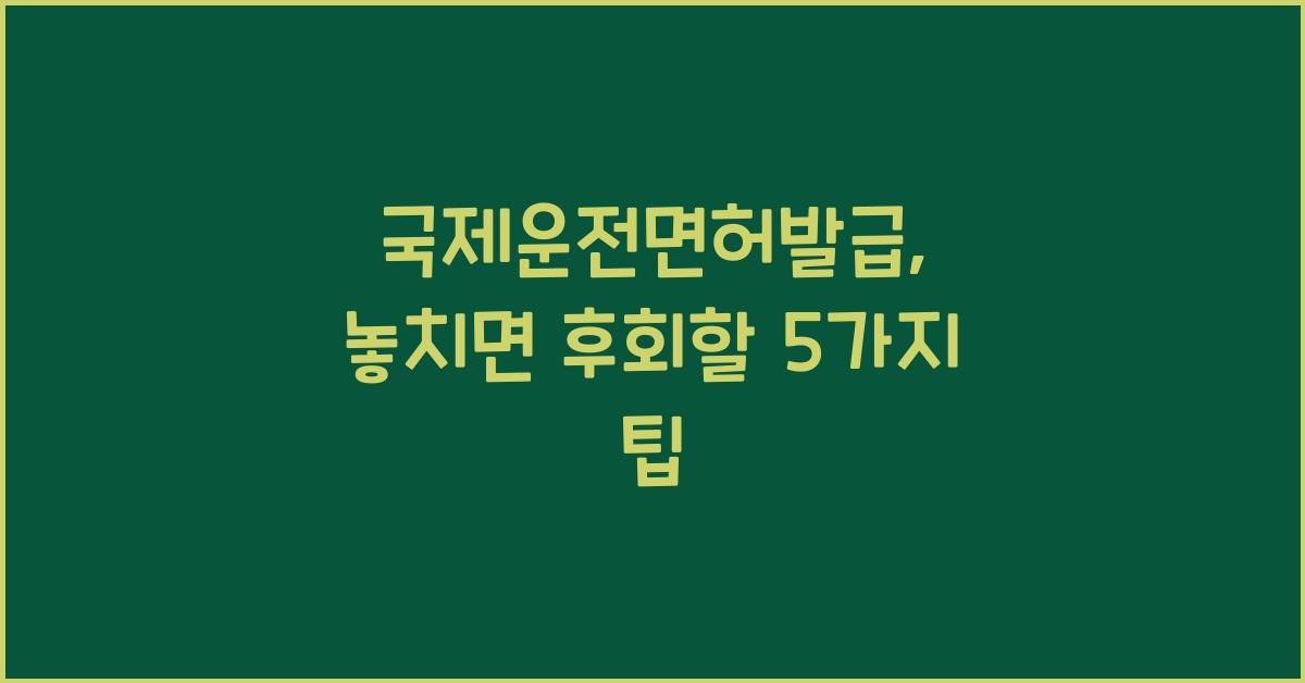 국제운전면허발급