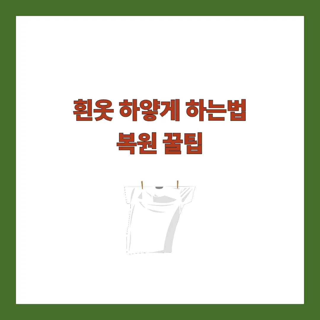 흰옷 하얗게 하는법