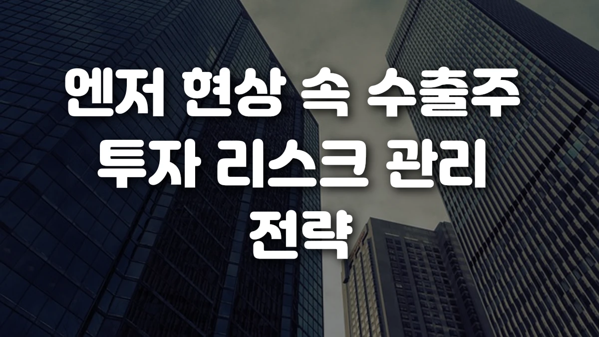 엔저 현상 속 수출주 투자 리스크 관리 전략