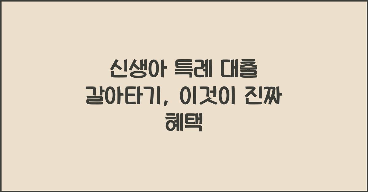 신생아 특례 대출 갈아타기