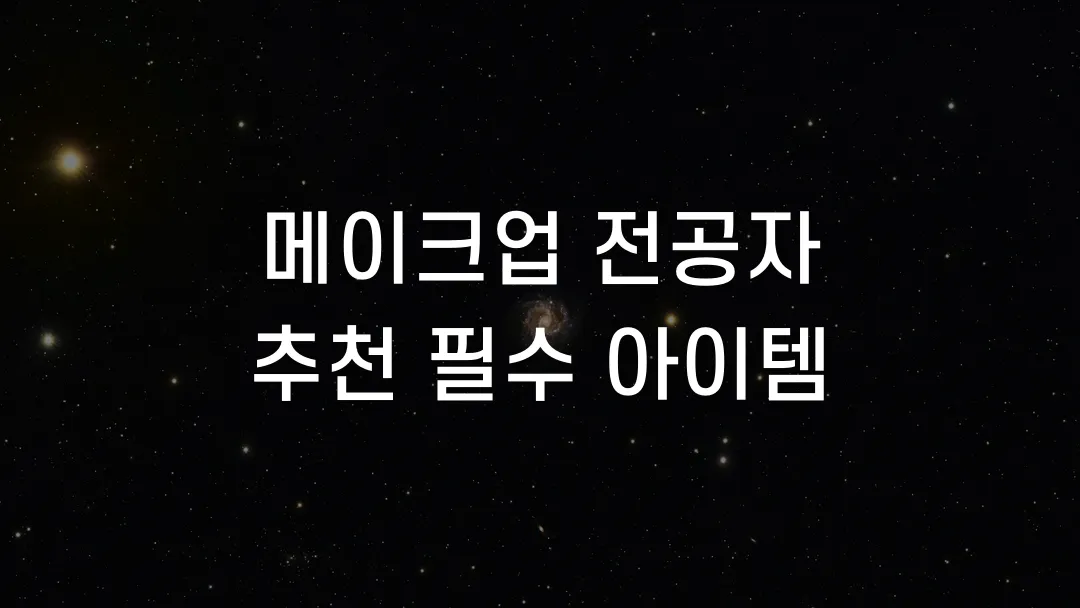 메이크업 전공자 추천 필수 아이템